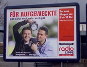 Plakatwand Radio Lippe Arne Heger und Berry Vitusek